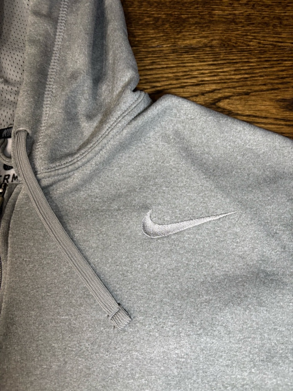 Nike Therma-Fit Men's Gray Fleece Full Zip Hoodie Hooded Pockets Long Sleeve L - Picture 2 of 5